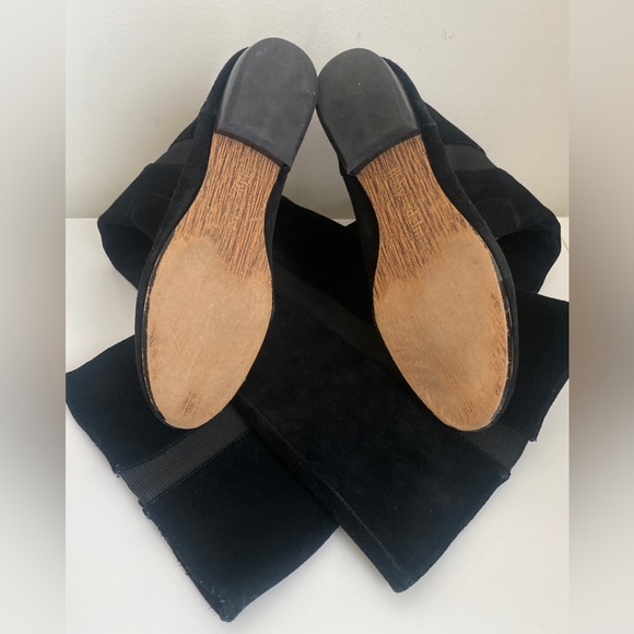 Libby Edelman Over The Knee Suede Boot Size 7 Black City Chic Classic Minimalist - Picture 7 of 14